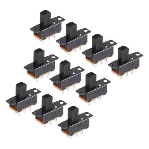 10 Pcs 6 Pins 2 Positions DPDT /  Slide