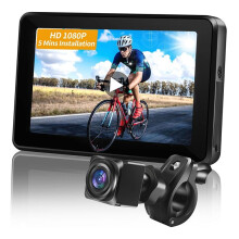 1080P Bike Recorder Camera Portable Night Vision Bicycle Rear View Camera 4.3 Inch Monitor for Mountain,Road Bike,E-Bike