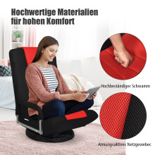 Drehbarer Bodenstuhl mit verstellbarer Rückenlehne, Rot