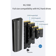 M. 2 Solid State Mobiele Harde Schijf Box USB 3.2 Metalen Warmteafvoer Externe Type-C Interface /NVMe Dual Protocol B