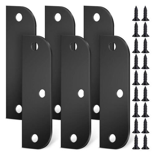 6 Peças Placas Preenchimento Dobradiça 3,5 Polegadas com Placas Preenchimento Borda Porta 5/8 Polegadas, Calços Dobradiça Porta, Tampa Orifício