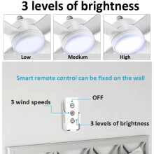 Ventilatore A Soffitto con Luce A Presa e Telecomando, Portatile, Facile da Installare, Sostituzione per Camera da Letto, Cucina, Soggiorno