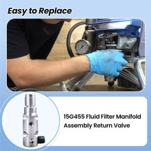 15G455 Fluid Filter Manifold Assembly Backflow Valve Compatible 395/495/595/MaxII 490/495/595,395/495/595/MX11 490/495/5