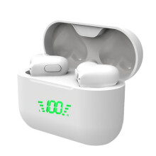 Heart Shaped Digital Display Earbuds  5.3 Bass Stereo Earbud Waterproof Cute in Ear Earbuds White