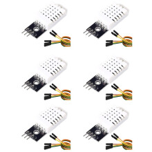 6 Set Temperature Humidity Sensor Module Digital Temperature Humidity Sensor 3.3V-5V with Wires, DHT22
