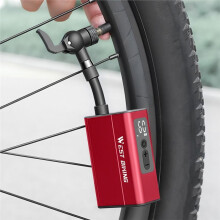 WEST BIKING Electric Automatic Air Pump Portable Digital Inflator 120PSI 1500mAh Universal US French UK Valve Black