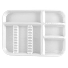 Plateau Divisé pour Instruments Dentaires, Plateau de Configuration Divisé Autoclavable, Plateau Divisé Séparé Blanc