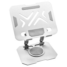 360 Rotation Tablet Stand for Tablet Computer, Adjustable Foldable Tablet Holder,Aluminum Phone Stand White