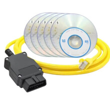 ENET Cable for F-Serie Refresh Ethernet ENET Hidden Data OBD2 Scanner Diagnostic Coding Tool with CD