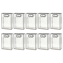 10 Pack Clear Plastic Gift Bags with Handles, Reusable Clear Goodie Bags for Birthday, Wedding, Baby Shower Favors Black