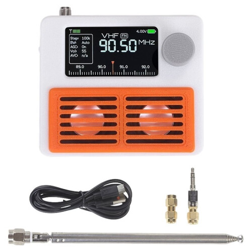 Rádio Estéreo Portátil de Banda Completa Si4732 Versão Pro Tela Colorida IPS de 1,9 Polegadas Receptor de Áudio Multibanda Suporte SSB