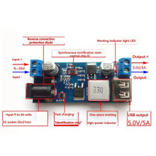 4 Pièce - 24V/12V à 5V 5A Convertisseur de Puissance Abaisseur Réglable Module de Charge USB pour Téléphone