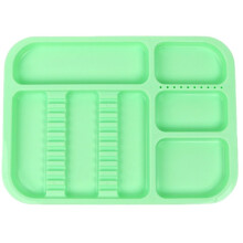 Dental Instrument Divided Tray, Autoclavable Divided Setup Tray, Divided Separate Divided Tray Green