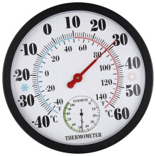 Indoor Outdoor Thermometer Hygrometer, Wall Hanging Wall Thermometer, No-Battery Needed Hanging Decor,-40-60