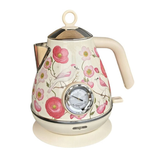 1.7L Retro Electrc Kettle with Temperature Display Boiling Water Auto Power Off Teapot Kitchen Tools EU Plug