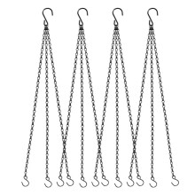 4 Pack 24 Inch Hanging Basket Chain with Hooks, Metal Planter Flower Pot Chain for Hanging Plants Outdoor, Adjustable