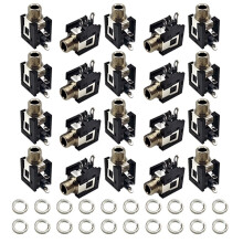 20 Pezzi PJ-376M Connettore Femmina Audio da 3,5 mm per Jack Cuffie con Dadi