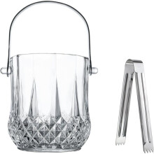 1set Ice Bucket, Small Glass Ice Bucket with A Clamp and Handle, Perfect for Holding Ice and Adding to Wine, Cocktails