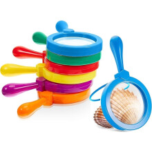 6 Pack Kids Science Learning Toys Kids Magnifying Glass with Stand Easy Jumbo Magnifiers for Reading Book/Map Insect