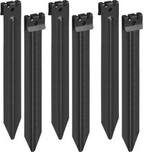 6 Sztuk 10-Calowych Czarnych Metalowych, Wytrzymałych, Odpornych na Blaknięcie Palików do Krawędzi Krajobrazu, 10" Hx1,2 w do Tkaniny