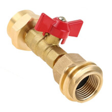 1 Lb Till 20 Lb Propantankadapter (CGA600 Till QCC1/POL) Propantank Konverteringsadapter med Manuell Avstängningsventil