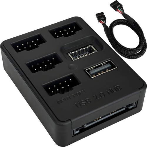 Multi-Port Interner USB-Hub - 5 Interne USB 2.0- - Motherboard USB-Splitter 9Pin USB 2.0 Header-Splitter