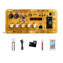 D400 100W HiFi Amplifier Board Dual Microphone Karaoke Reverb TWS FM Radio USB Card AC Dual Power EU PLUG