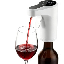 Aérateur de Vin 5 en 1 Distributeur de Whisky, Carafe à Liqueur, Cadeau Idéal pour les Fêtes et les Anniversaires Rechargeable par USB-C Blanc