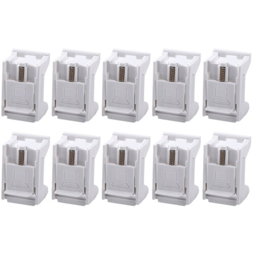10pcs Category 6 Network Module Unshielded RJ45 Spring Clip Mounting Bracket Computer Stand Network Cabling