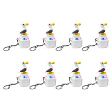 8PCS Seagull Keycap Keychain Luminous Sounding Stress Relief Fidget Toy Electronic Pendant Rechargeable