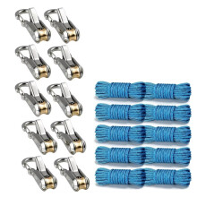 20 Pcs Retractable Rope with Roller Tensioner - Heavy Duty Tie Down for Camping, Boating, Home Storage, Outdoor Use