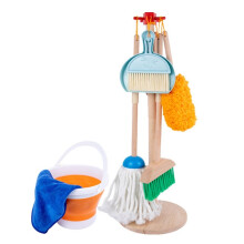 Wooden Cleaning Kit for Kids Imitation Wooden Game Educational and Household Toys for Year Old Boys Girls B