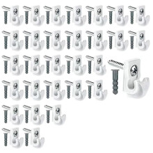 30 Pack Wire Shelf Wall Clips with Screws and Anchors, Plastic Mounting Brackets for Closet Wire Shelving
