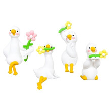 4Pcs Resin Figurines for Desk & Computer Monitor Decor White Statues for Computer Monitor,Dashboard,