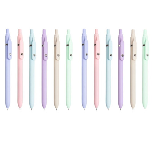 12 Pcs 0.5mm Ink Pens, Quick Dry Medium Point Smooth Writing Pens, Retractable Cute Pens for Journaling Note Taking 1