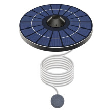 Aeratore Solare per Laghetto, Pompa per Ossigeno con Tubo D'Aria e Pietra per , Ossigenatore per Acquario per Fontana per Uccelli nel Giardino