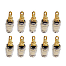10 Stuks 4mm Crystal Binding Post Banana Plug Socket Connectors Goud Geplateerde Audio Post Mounts B