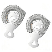 2 PCS Stainless Steel Cocktail Strainer - Bar Shaker Wire Mixed Ice Strainer Bartender Tools & Accessories