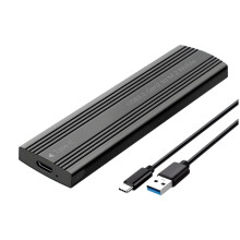 M.2 SSD Enclosure NVMe Protocol M.2 to USB3.2 Gen2 Type-C 10Gbps SSD Case M.2 Solid State Mobile Hard Disk Box Black