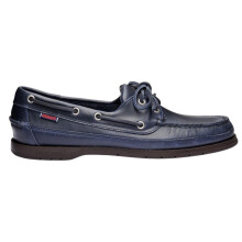 (6.5 UK, Blue Navy/Gum) Sebago Mens Schooner Waxed Leather Boat Shoes