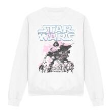 (M, White) Star Wars Unisex Adult Darth Vader Retro Poster Weave Sweatshirt