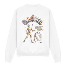 (S, White) Star Wars Unisex Adult Droids Retro Sweatshirt