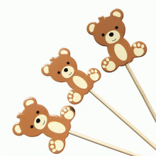 40 X Adornos para Pastel de Oso de Dibujos Animados Etiquetas de Papel de Oso Lindo para Niños Decoraciones para Fiesta de Feliz Cumpleaños Embalaje