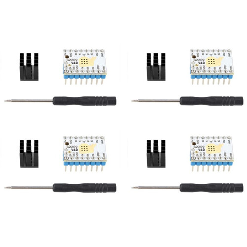 4X TMC2209 V4.0 Stepper Motor Driver Quiet Operation for 3D Printers, 5.5-28V 2.8A with Heatsink, Enhanced Microsteps