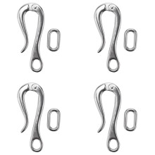 4pcs 100mm Hook & Eye with Quick Release Link Stainless Steel 316 Marine Boat Hardware