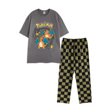 (S, Multicoloured) Pokemon Mens Pikachu & Charizard Short-Sleeved Long Pyjama Set