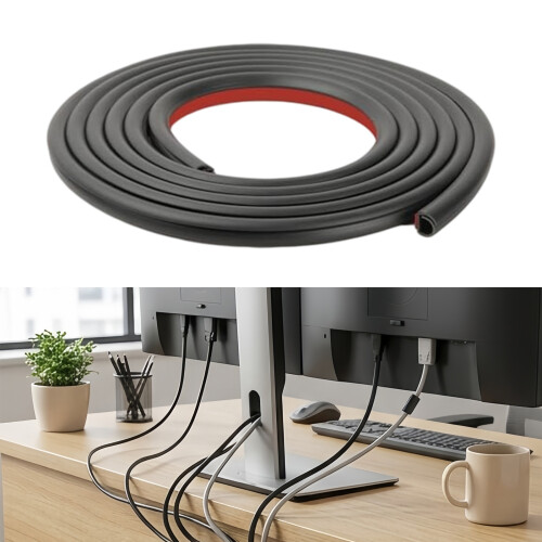 Black Cable Cover Roll, Flexible PVC Wire Sleeve for Home-A 2