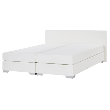 Divan Bed Faux Leather PRESIDENT 160 x 200 cm (EU King Size) White