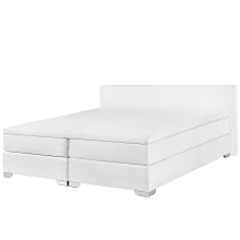 Divan Bed Faux Leather PRESIDENT 180 x 200 cm (EU Super King) White