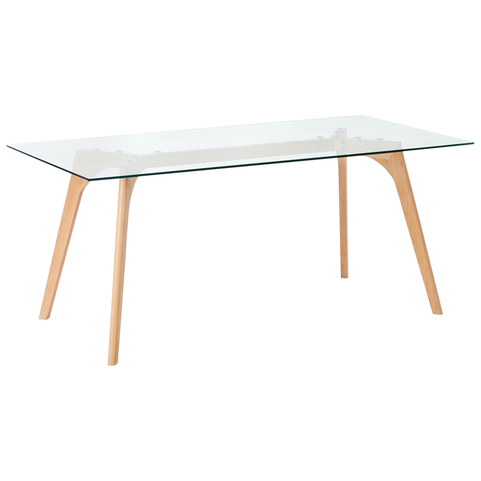 Beliani Dining Table Hudson Transparent 180 Cm 90 Cm Tempered Glass
